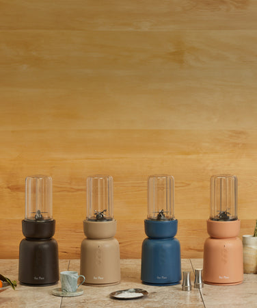 char, steam, blue salt, and spice splendor blender on counter