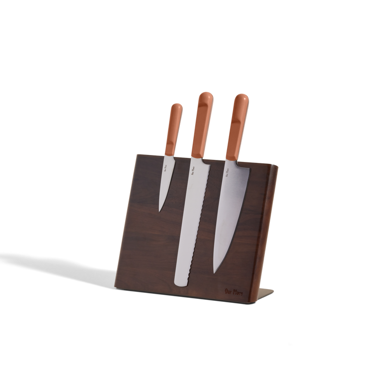 walnut knife block - view 1