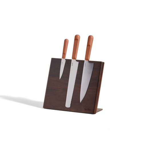 walnut knife block - view 1