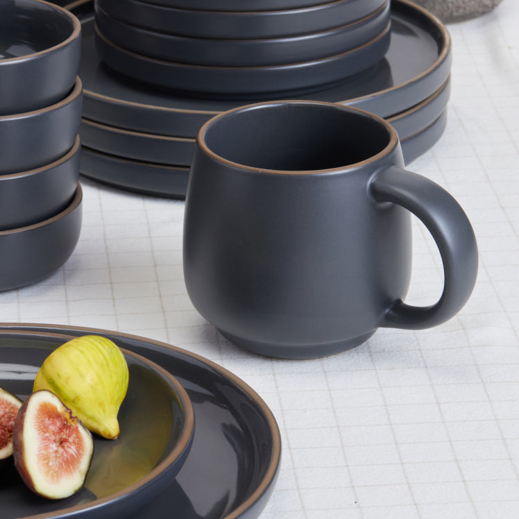 Black Night + Day Mug with matching dinnerware