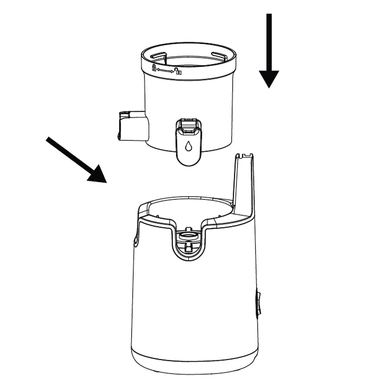 Diagram showing a cylindrical component with a smaller cylindrical part being inserted into it.