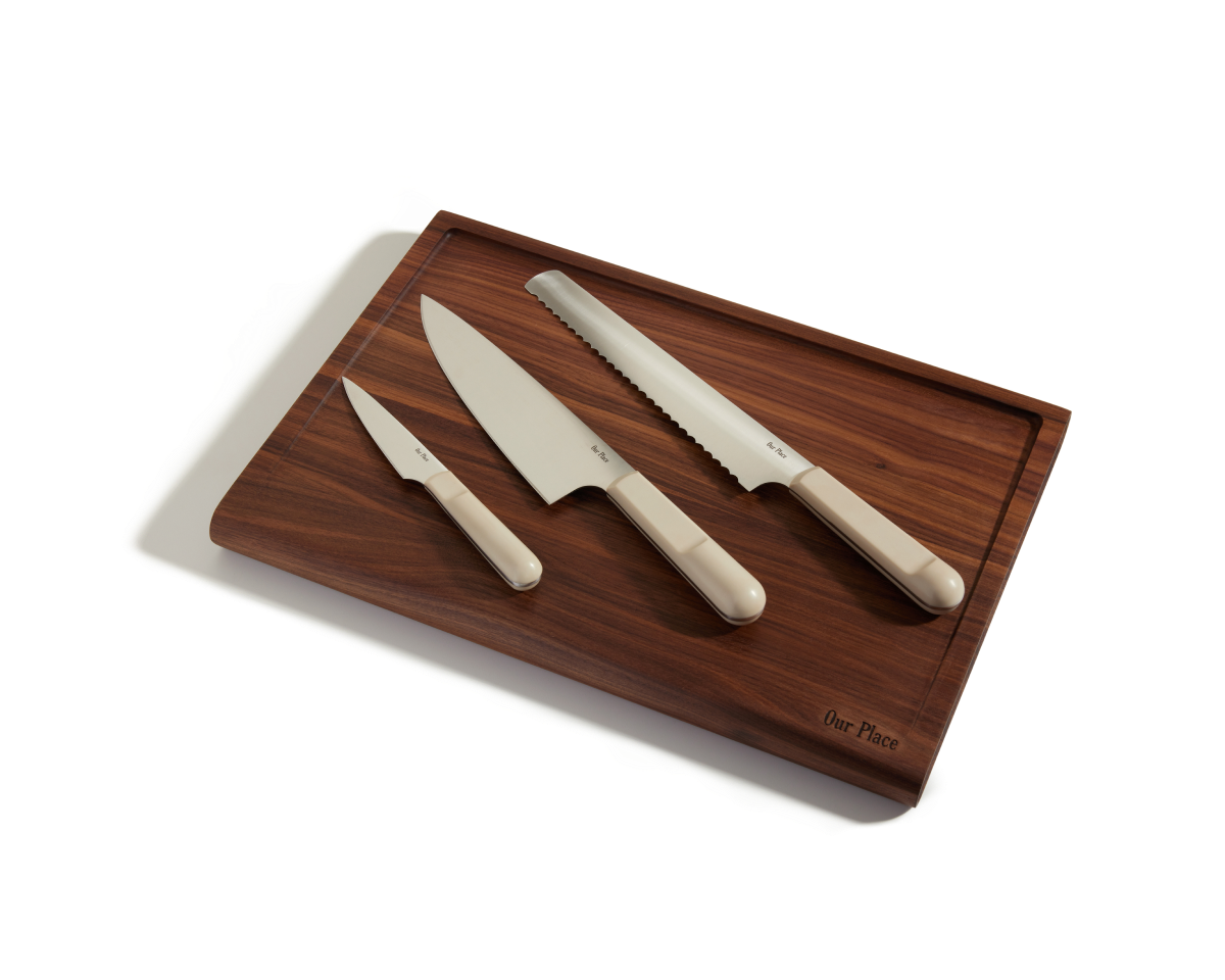 BergHOFF Ron 6Pc Knife Block Set, Natural Wood Handle, Brown