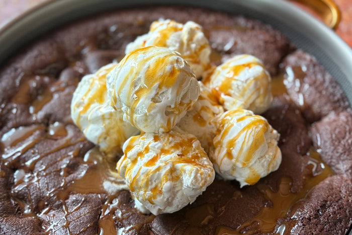 Chocolate Mochi Skillet Brownie