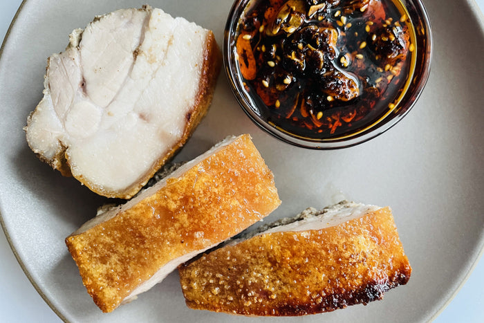 Roasted Pork Belly with Chili Crisp