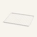 Metal baking rack on a white background