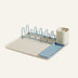 Blue and beige dish rack