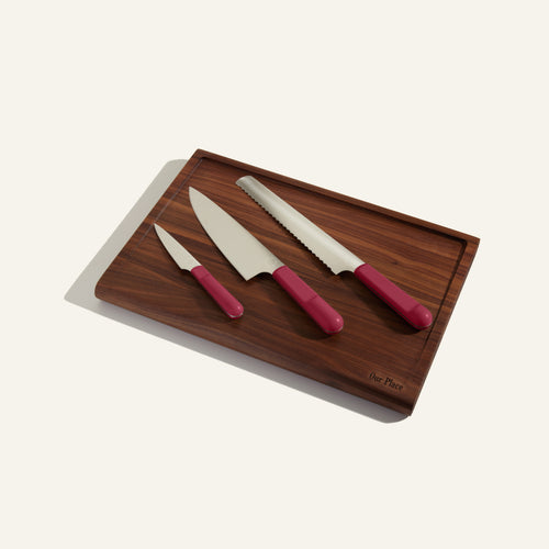 Fully prepped bundle - chefs knife, pairing knife, serrated knife - rosa - view 1