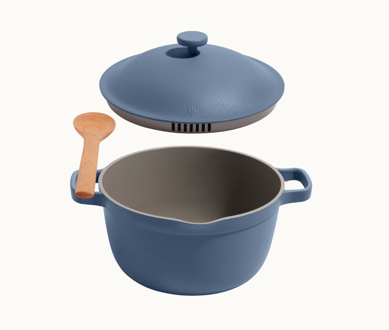 Our Place Perfect Pot - 5.5 Qt. Nonstick Ceramic Sauce Pan with Lid |  Versatile Cookware for Stovetop and Oven | Steam, Bake, Braise, Roast |  PTFE and