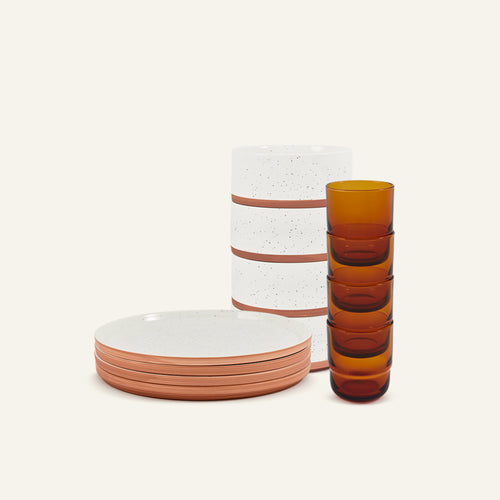 Tabletop Set - Main Plates + Side Bowls + Glasses - view 1