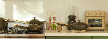 cookware set - wonder oven - splendor blender on counter