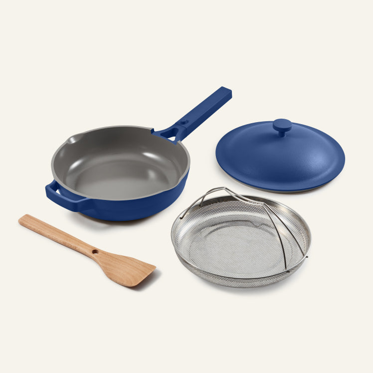 indigo-always-pan-with-steamer-and-spatula