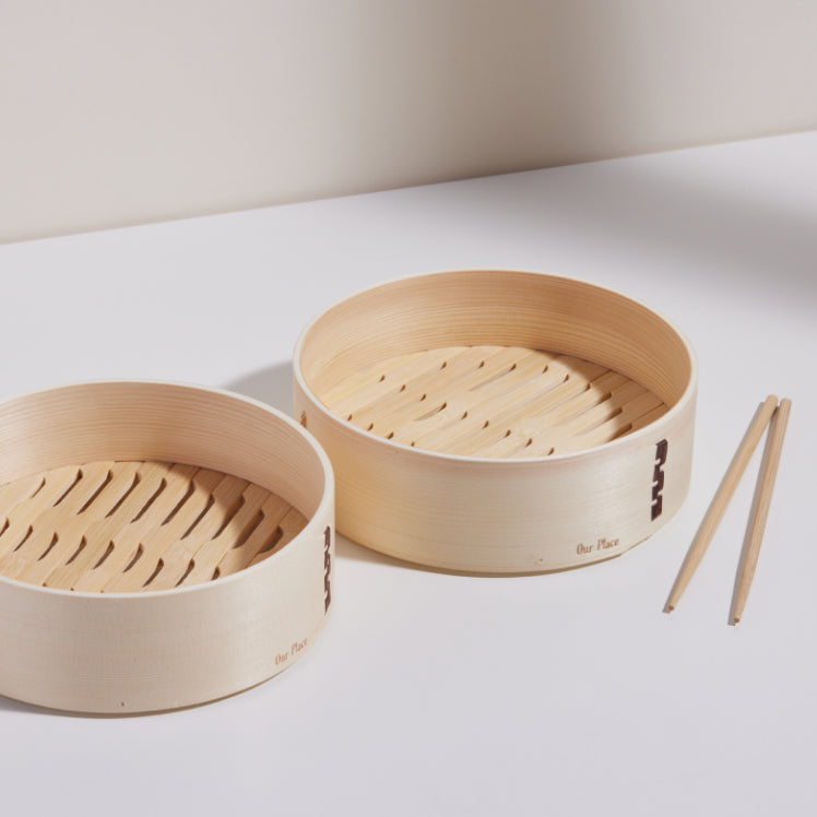 Two Mini Spruce Steamers with chopsticks