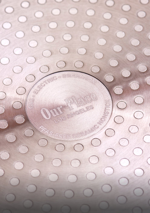 Polka dot patterned product with 'Our Place' branding