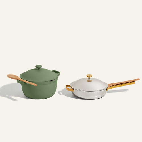 Titanium & Ceramic Cookware Duo-Gold/Sage