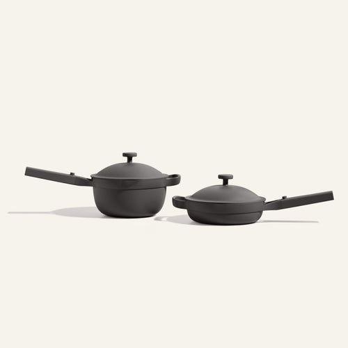 black mini perfect pot and mini always pan