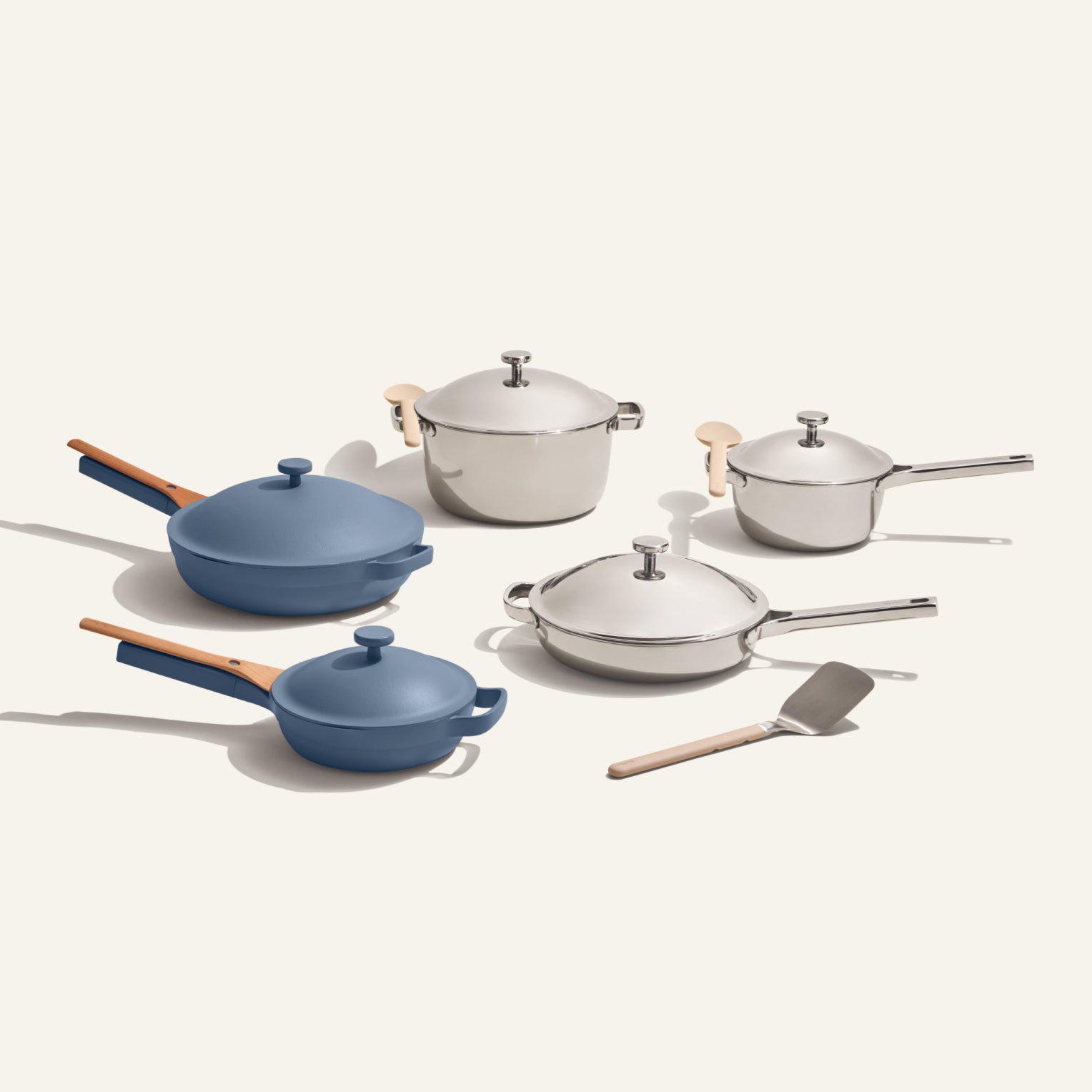 Home Chef Set (15 piece) - 15-piece, Chrome/Blue Salt