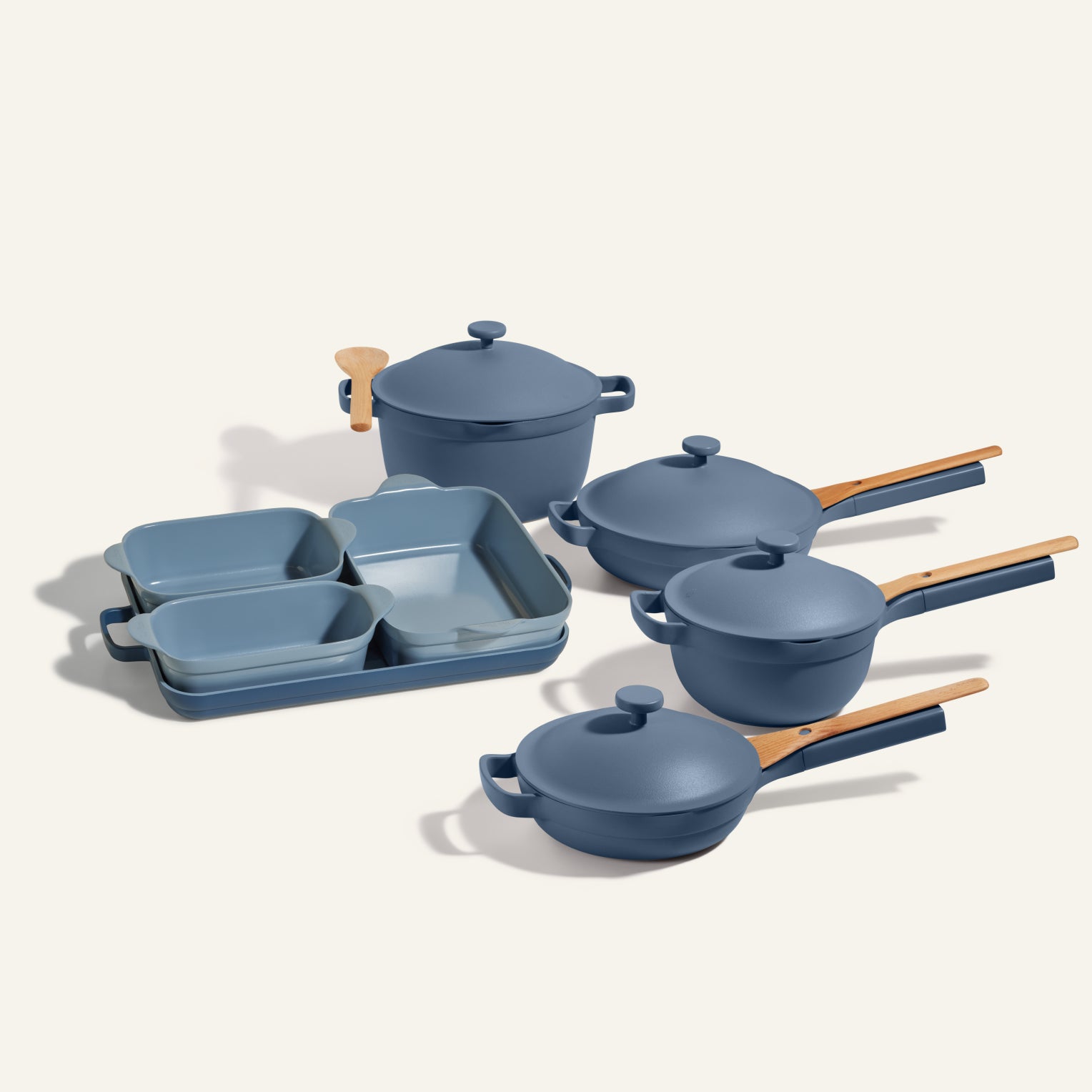 Cookware + Bakeware Set - Ceramic, Blue Salt