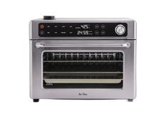 A stainless steel countertop convection oven with a digital control panel on top, shown against a plain white background.