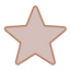 A simple, five-pointed star shape with a brown outline and a light brown fill on a light gray background.